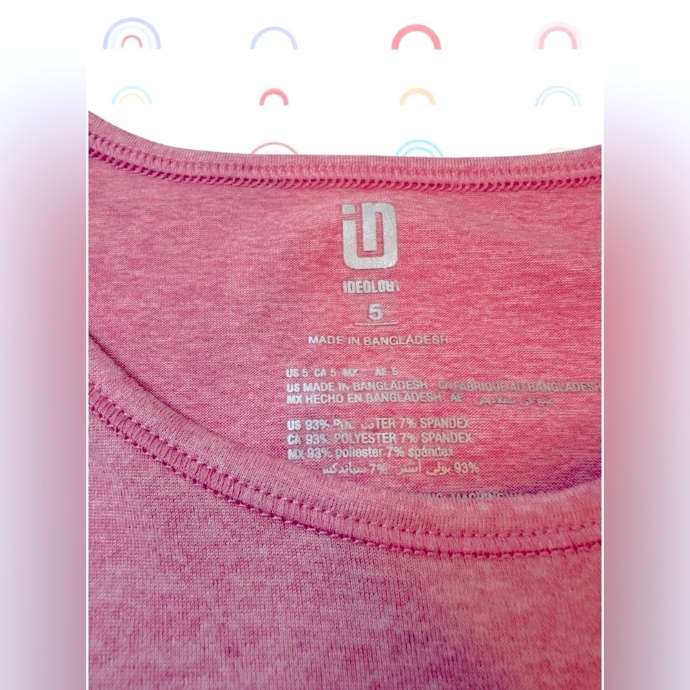 ID IDEOLOGY Toddler Girls Core Tank Top Wild Rose Size 5 - Picture 4 of 6
